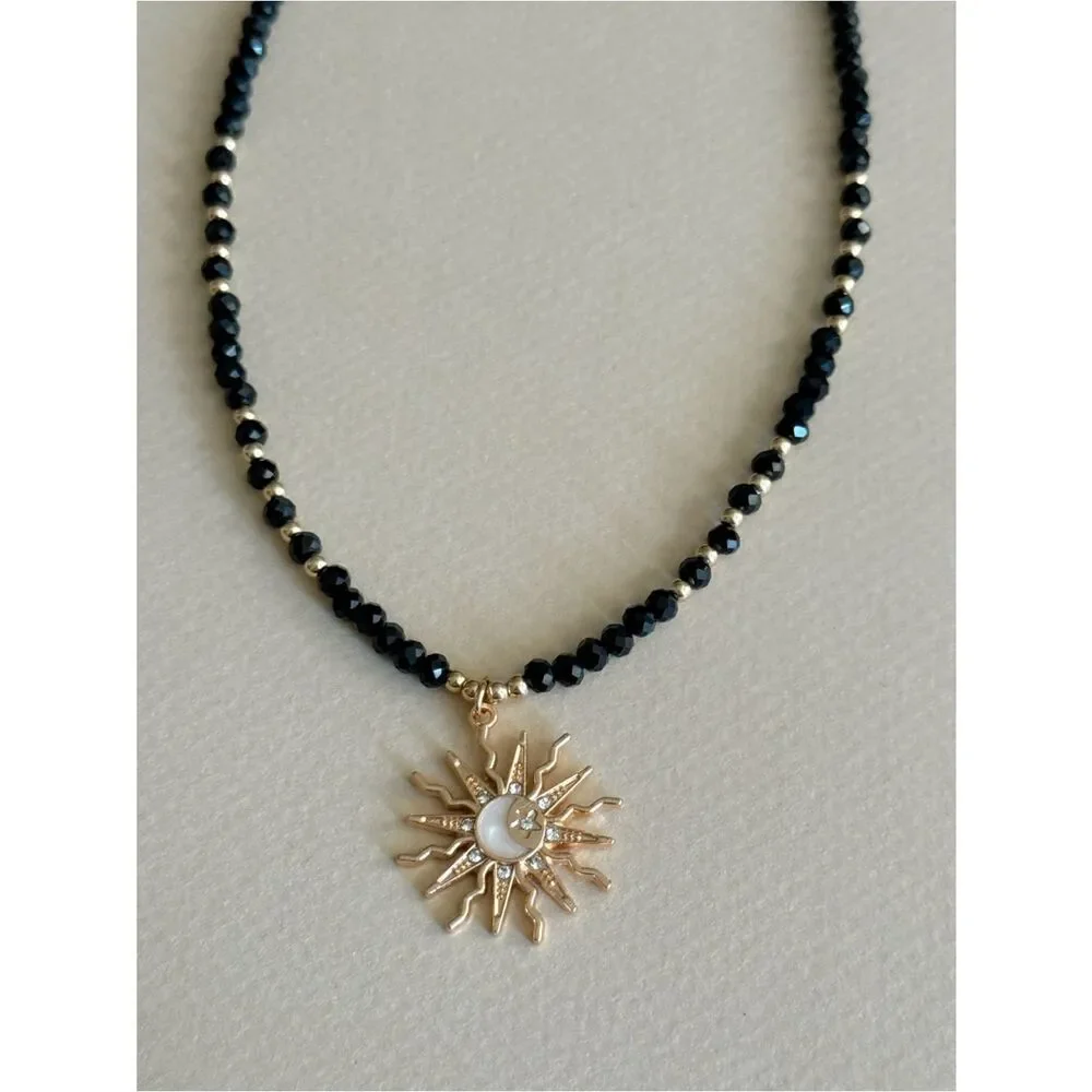 Boho sun necklace #2647
